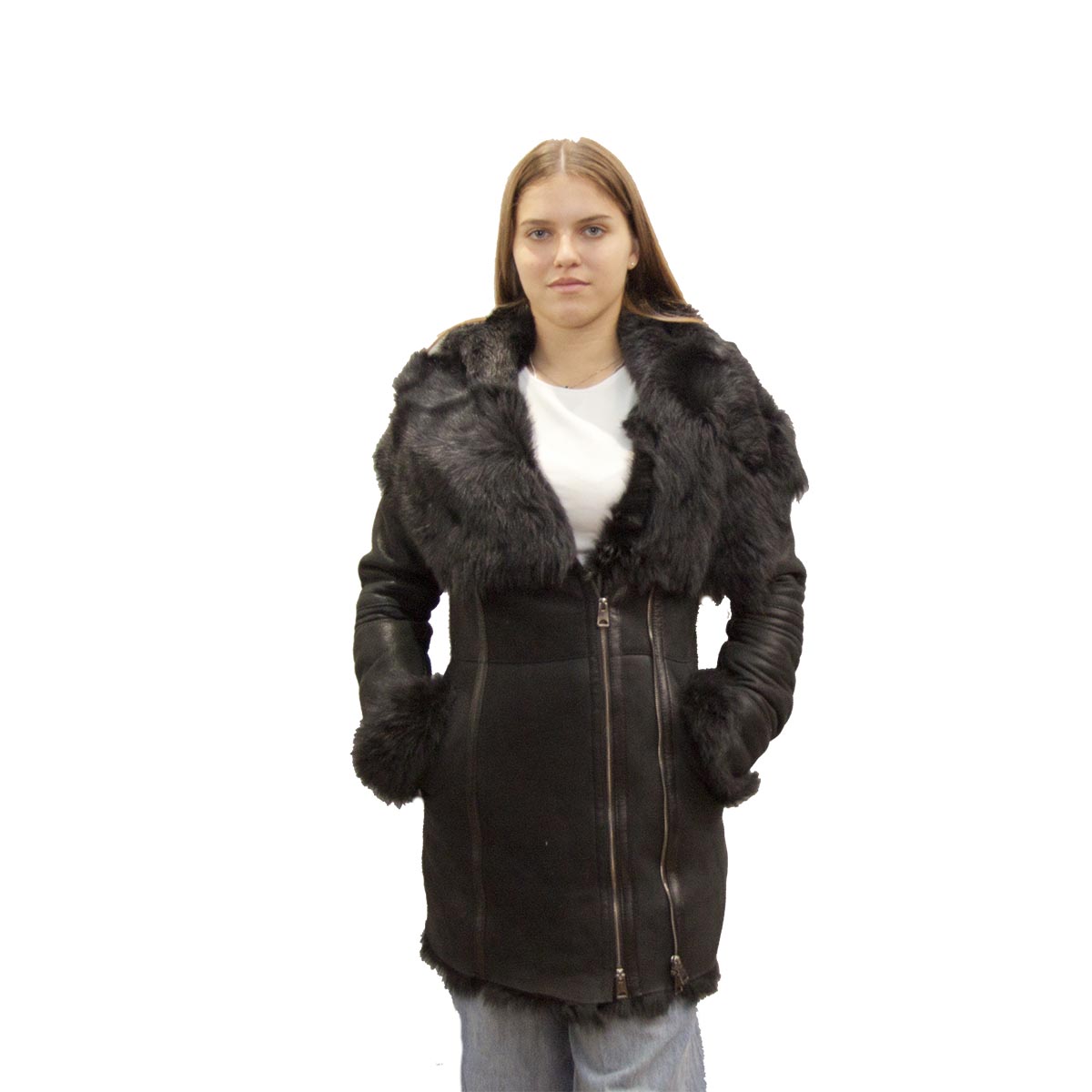 13a woman leather-coat