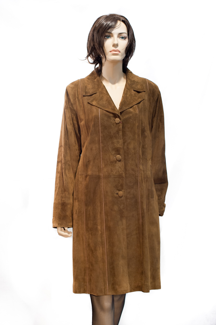 dermatina-leather-1 Δερμάτινο Παλτό Γυναικείο Καφέ